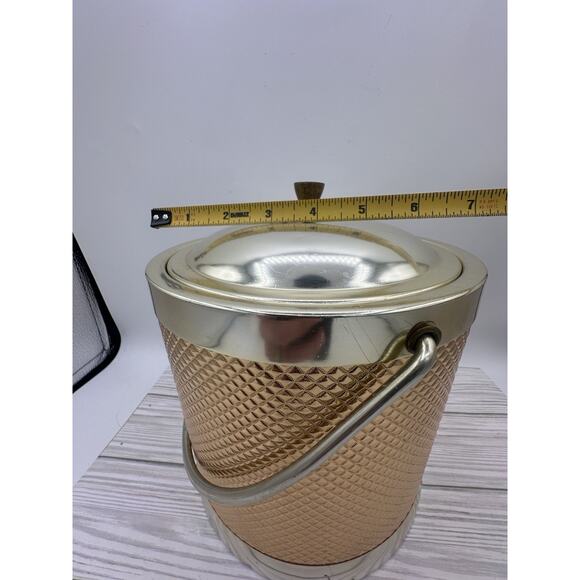 Vintage 1960s Gold Aluminum Ice Bucket Made in Italy Art Deco Retro - Picture 8 of 8